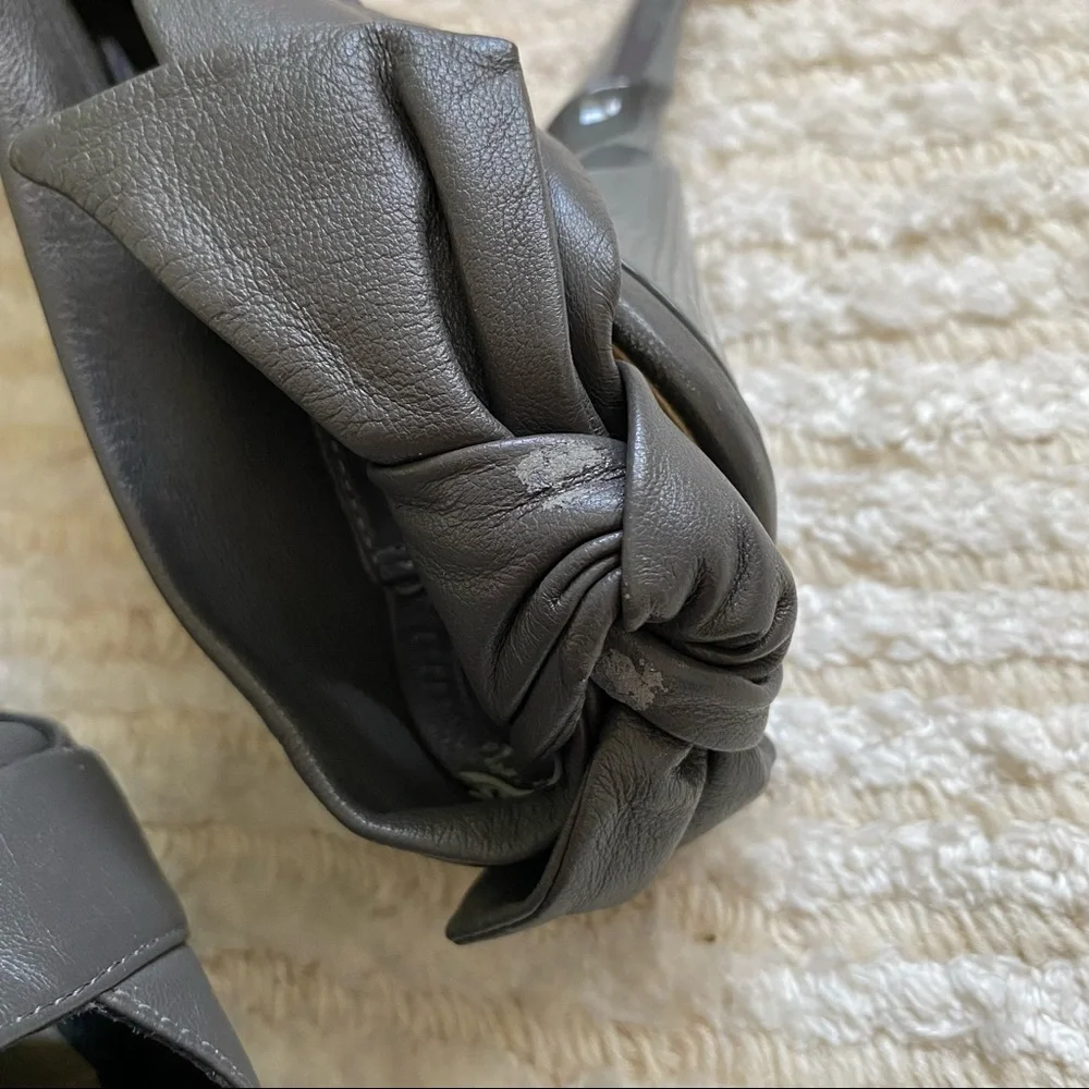 Christian Dior grey leather sling back heels
